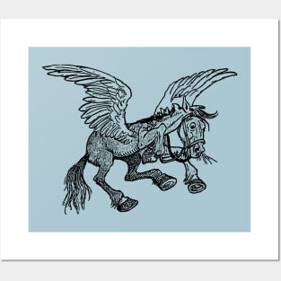 Vintage Pegasus Cartoon Posters and Art